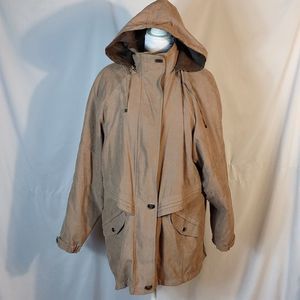 St. John's Bay Beige Hooded Trench Coat